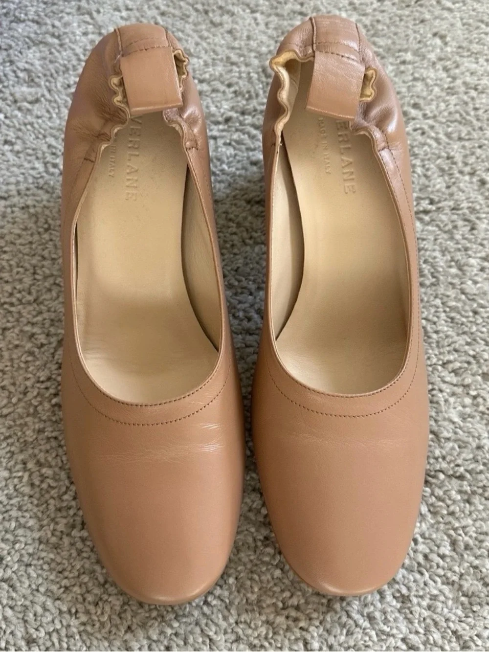 everlane Nude Tan Leather Ballet Pump